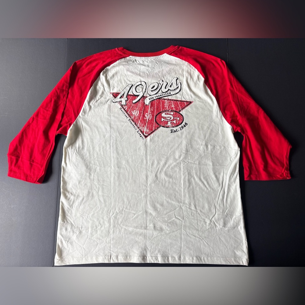 49ers Raglan 3/4 Sleeve Tee | Darius Rucker x Fanatics | XL NWT - Picture 2 of 8